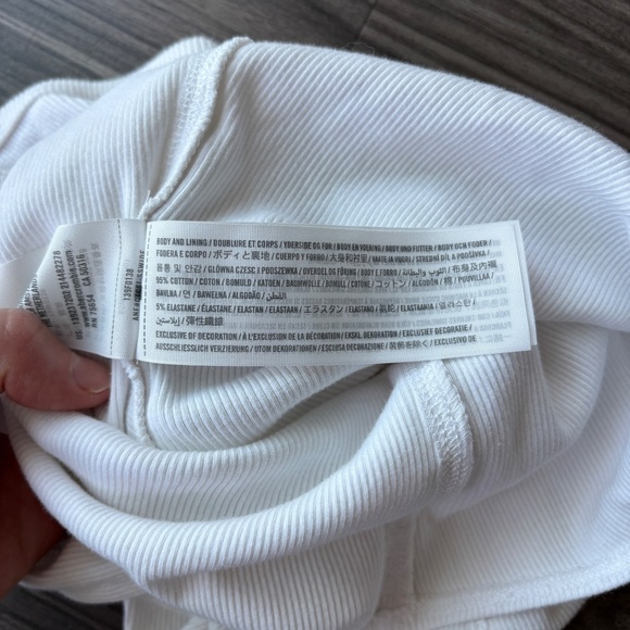 Women’s Abercrombie & Fitch White bodysuit XS Ribbed High Neck - Picture 4 of 5